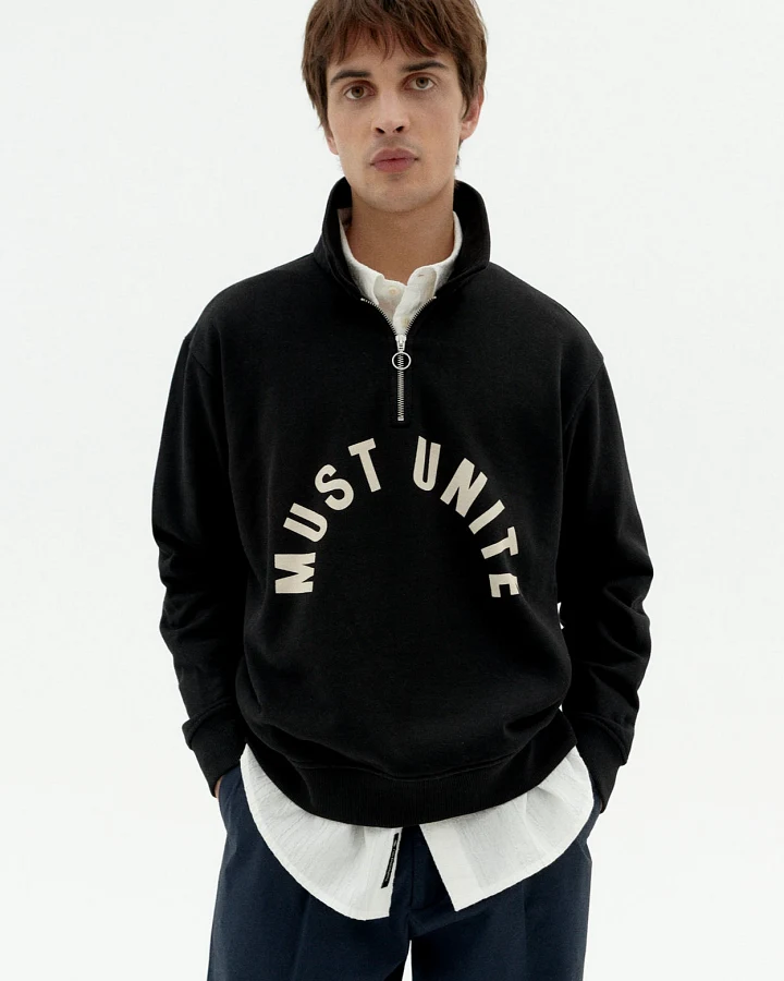Thinking MU Herren vegan Sweatshirt Must Unite Gallagher Schwarz