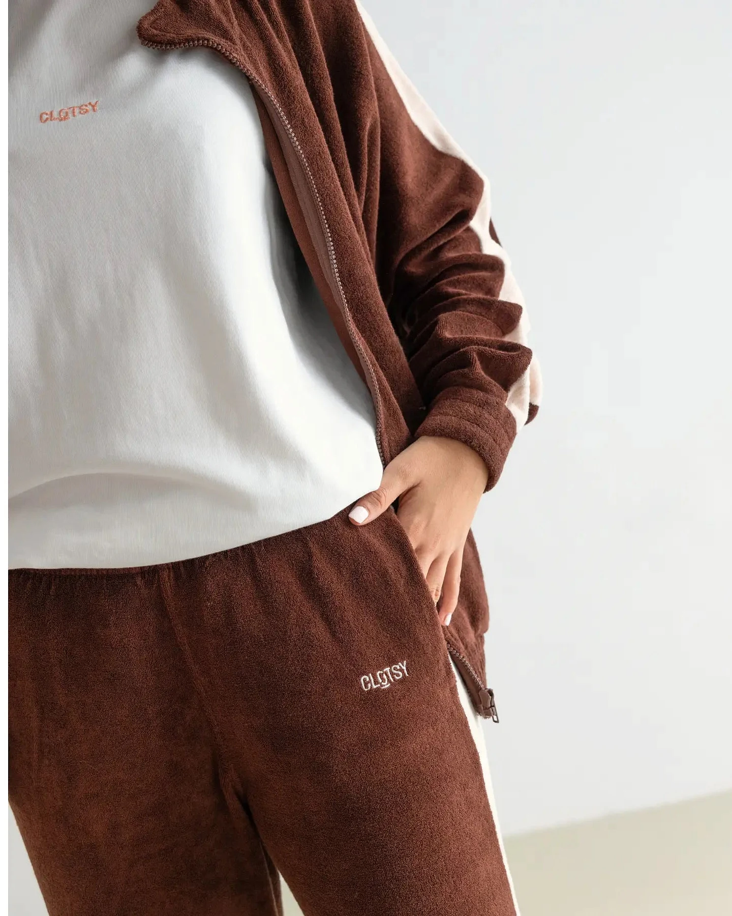Clotsy Herren vegan Jogginghose Braun – Ansicht 2