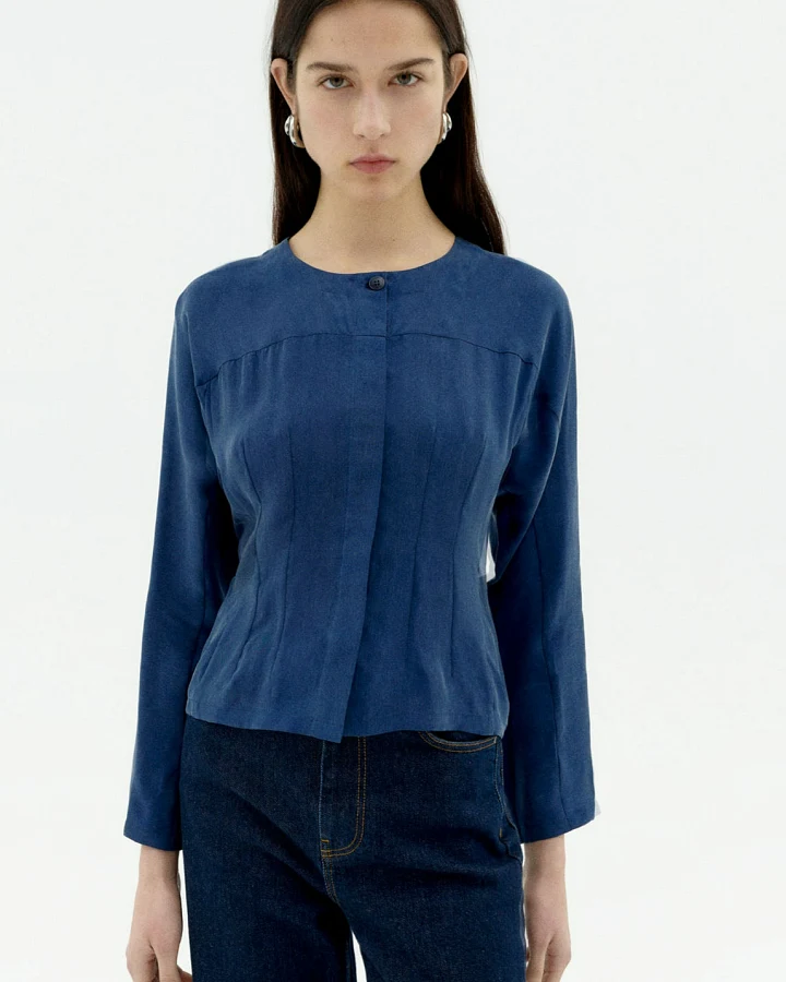 Thinking MU Damen vegan Hemd Briana Blau