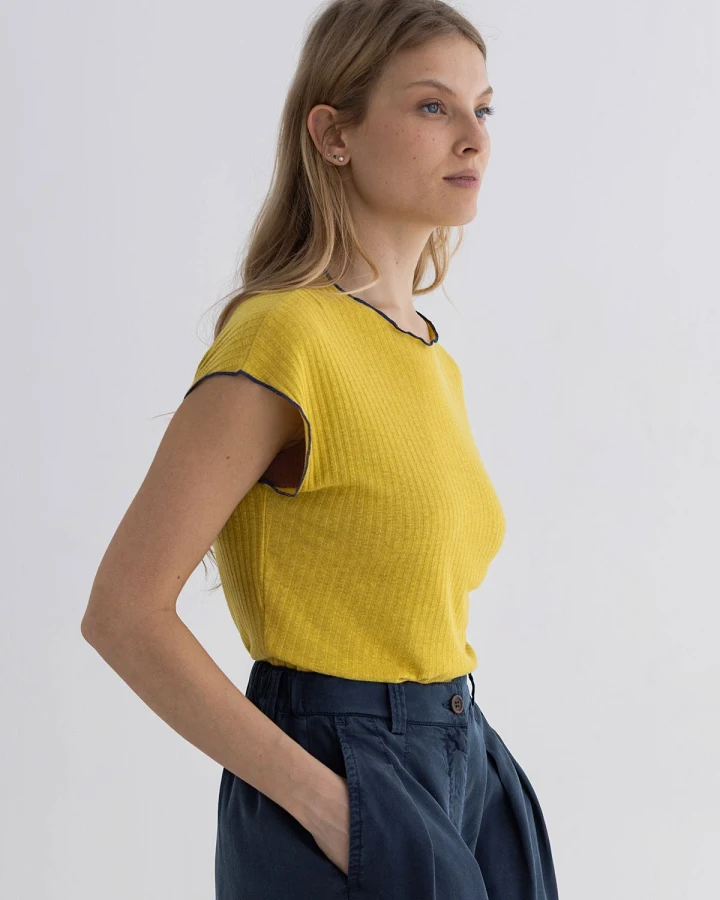 TWOTHIRDS Damen vegan T-Shirt Lovrecina Goldgrün