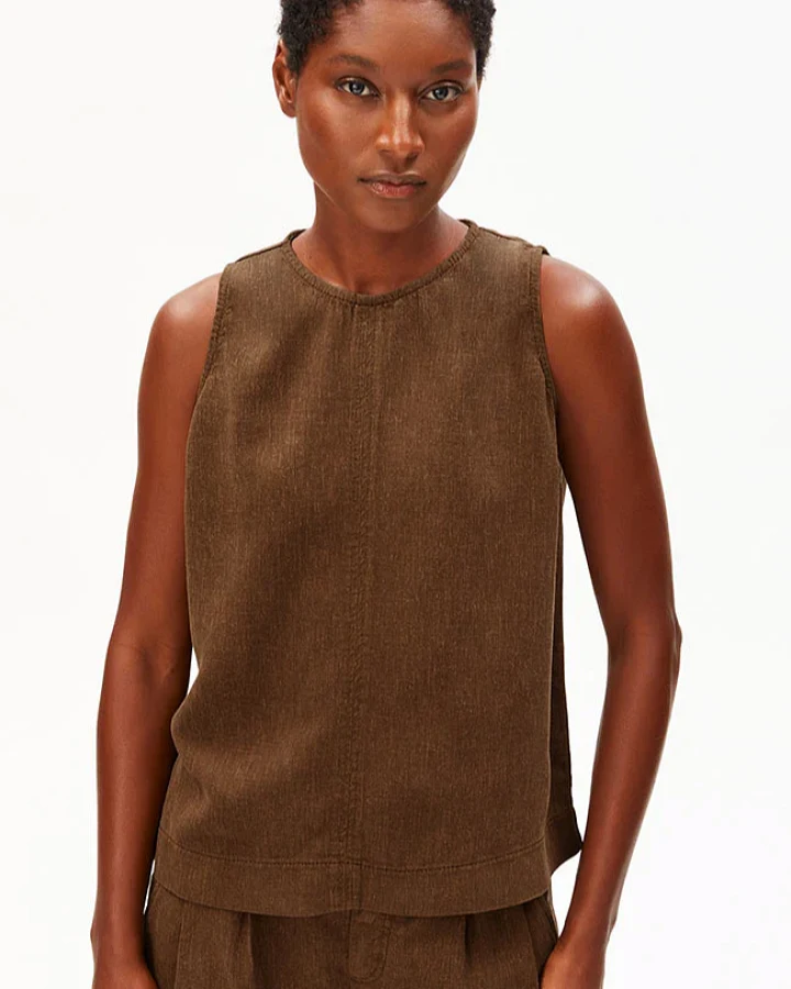 ARMEDANGELS Damen vegan Top Blend Palm Brown