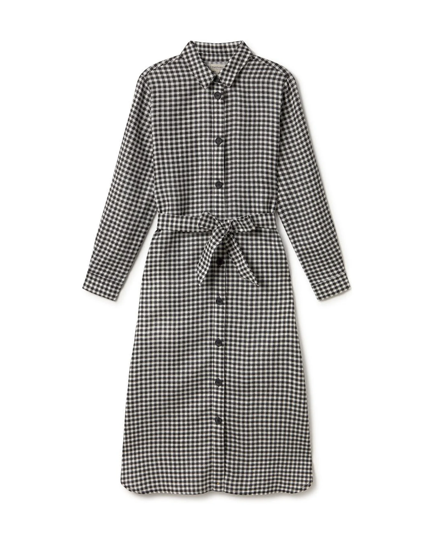 TWOTHIRDS Damen vegan Kleid Pollan Schwarz & Weiß Vichy – Ansicht 2