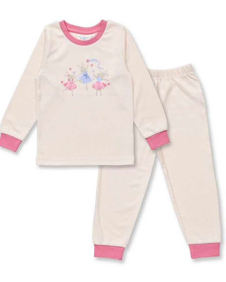 Rosa-Weiß Geringelt Mit Mäuse-Ballerina-Motiv