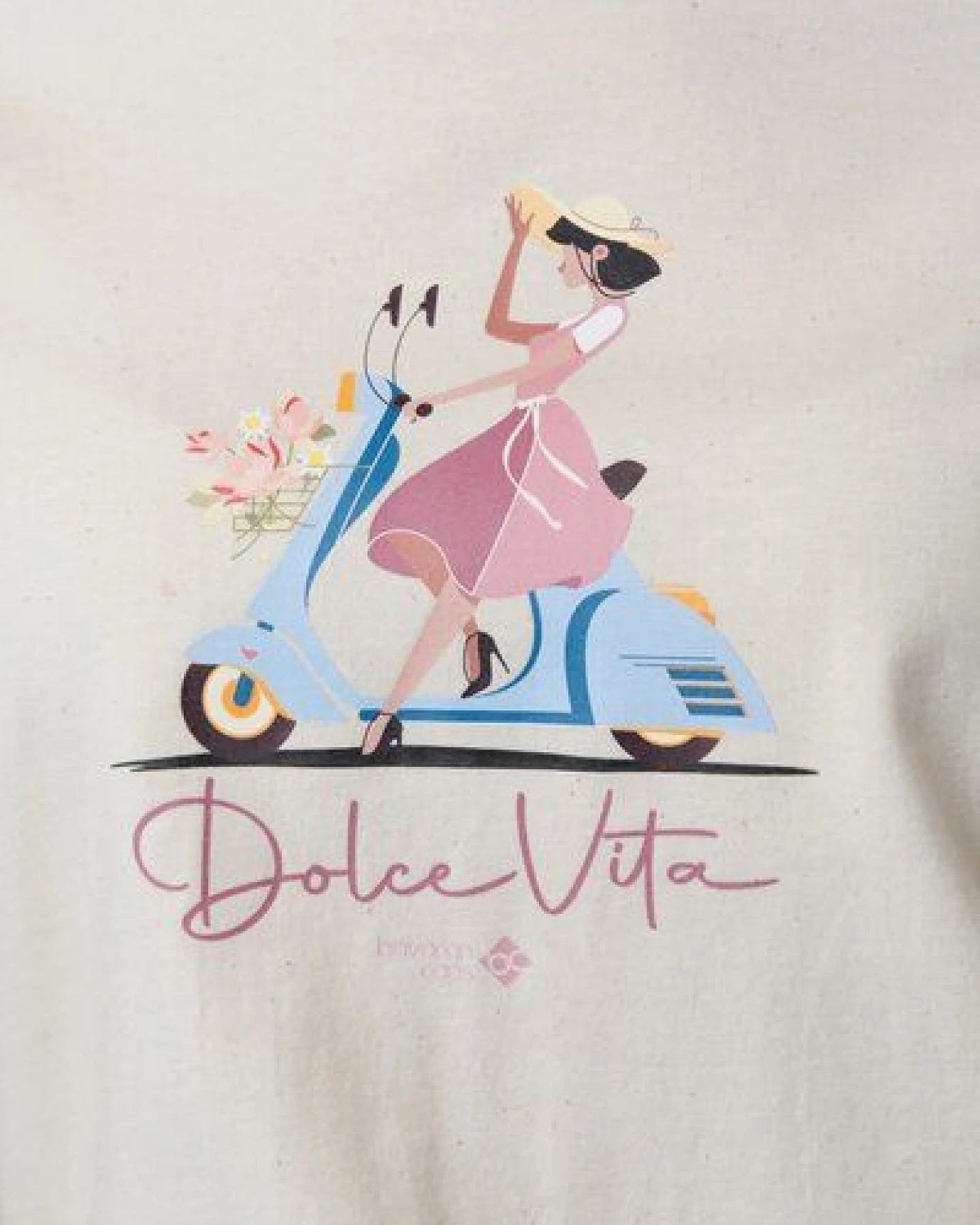 Bavarian Caps Damen T-Shirt aus Bio-Baumwolle "Dolce Vita: Roller" - Natur – Ansicht 2