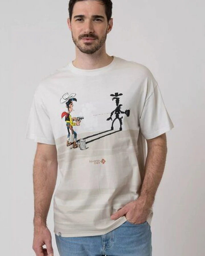 Bavarian Caps Herren T-Shirt Lucky Luke: Schatten - Beige