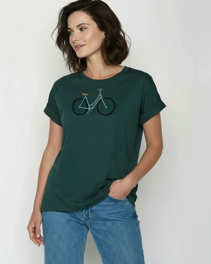 GREENBOMB Bike Freehand Loony - Sportliches T-Shirt aus Bio-Baumwolle mit Rollup Sleeve / hochwertiger Print / GOTS / Fair & Vegan