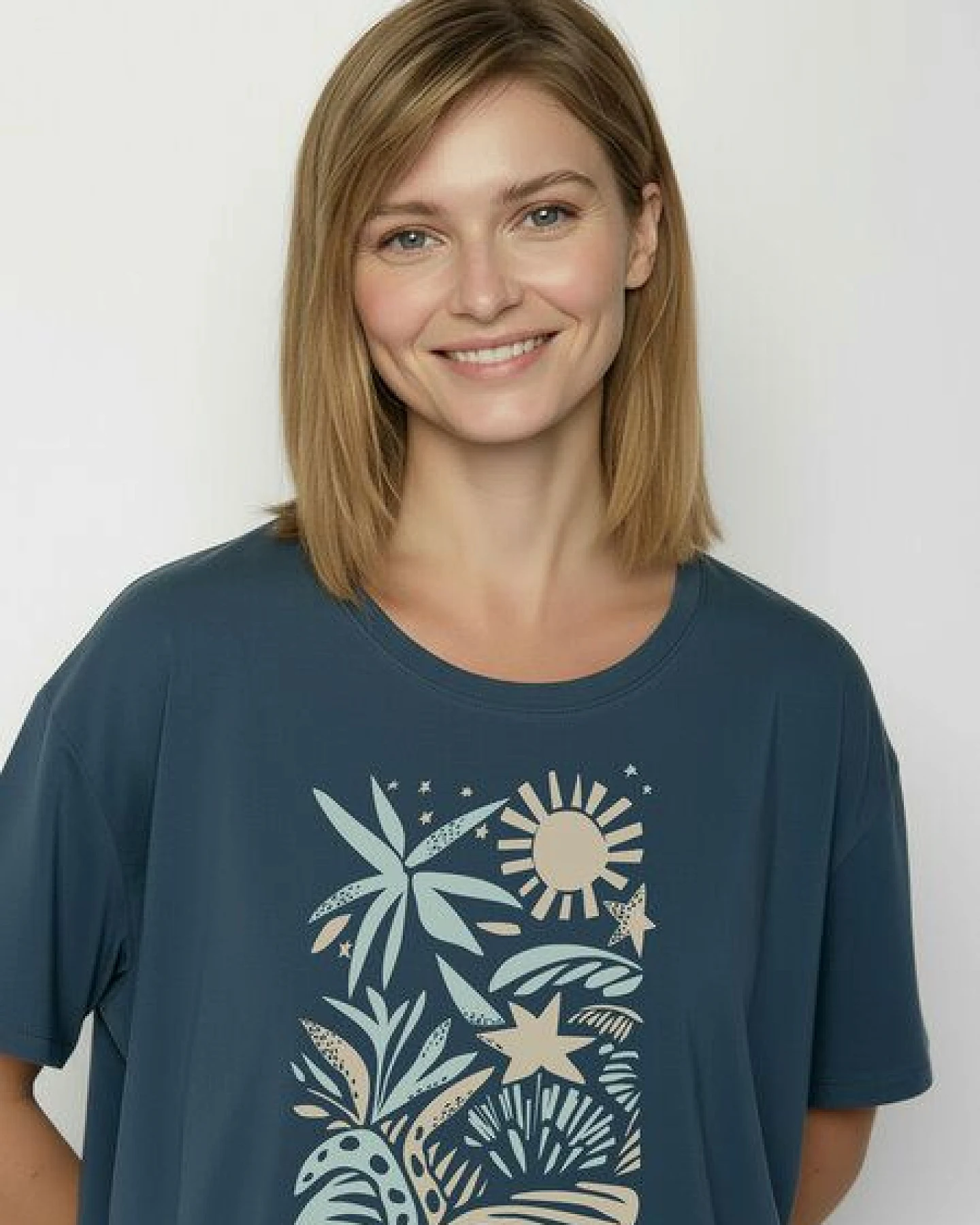 GREENBOMB Plants n Leaves Feel - Lässiges T-Shirt aus Bio-Baumwoll-Mix / hochwertiger Print / GOTS / Fair & Vegan – Ansicht 2