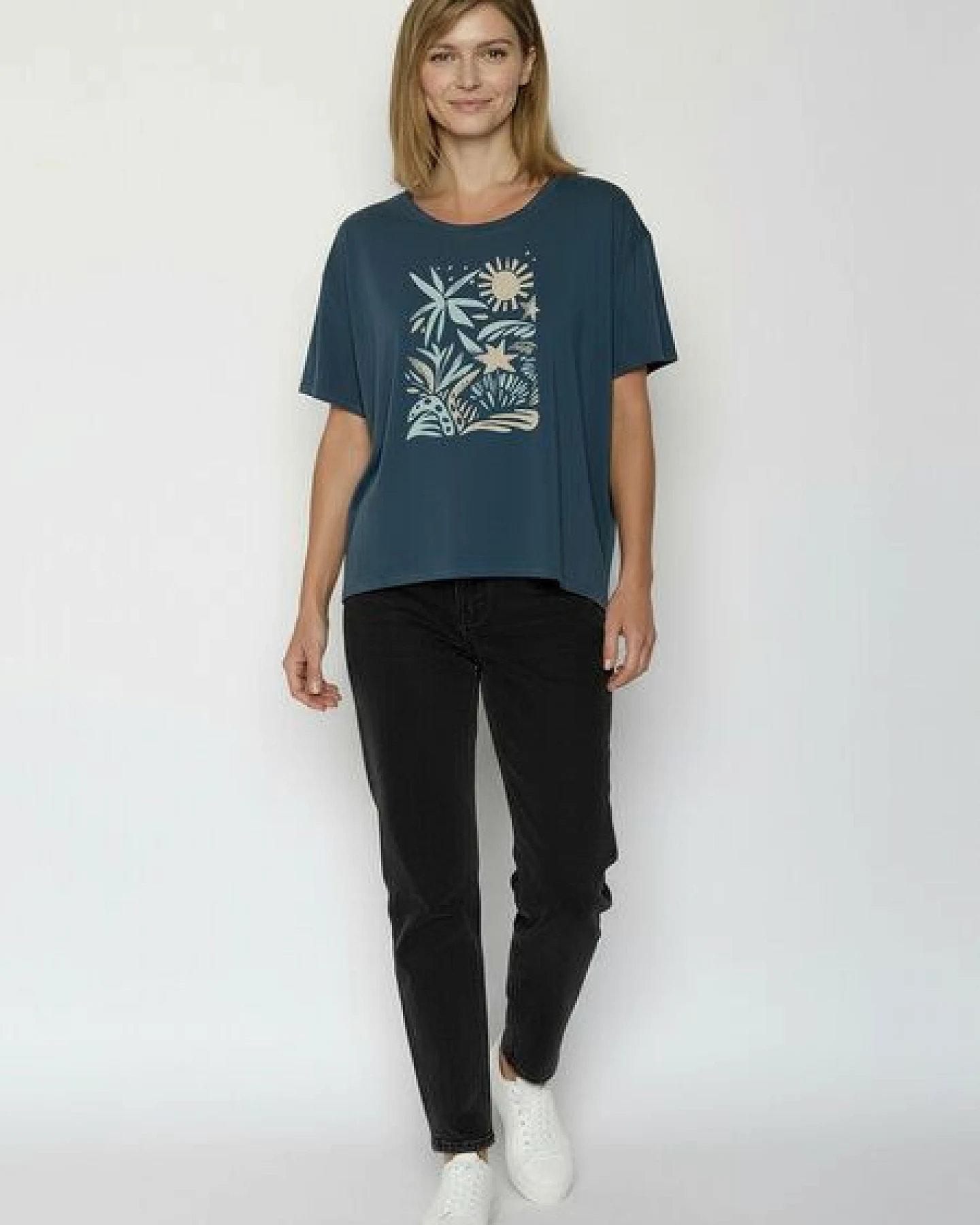 GREENBOMB Plants n Leaves Feel - Lässiges T-Shirt aus Bio-Baumwoll-Mix / hochwertiger Print / GOTS / Fair & Vegan – Ansicht 3