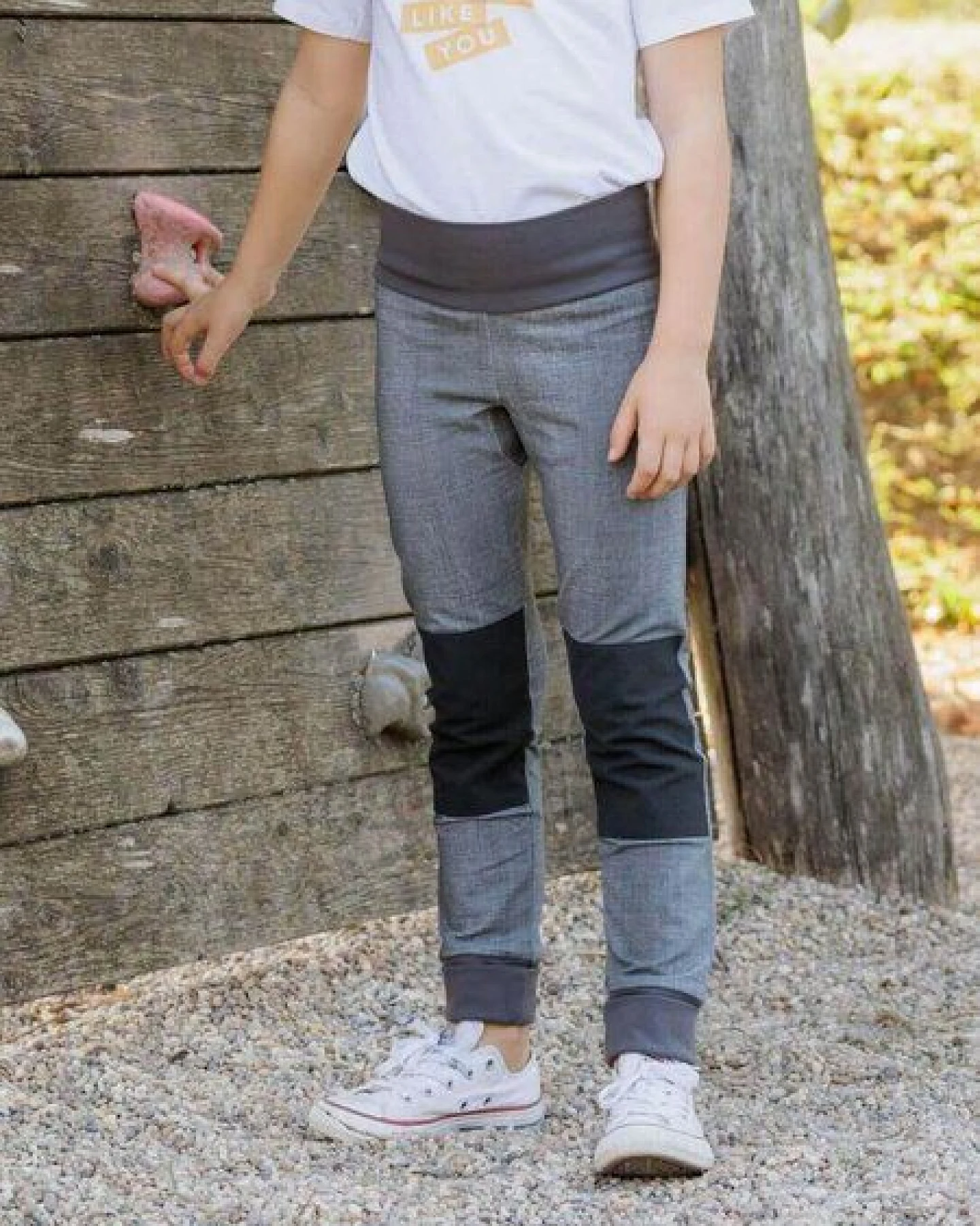 Babbily Robuste Kinderleggings mit verstärkten Knien - mitwachsend. Jeans Optik – Ansicht 3