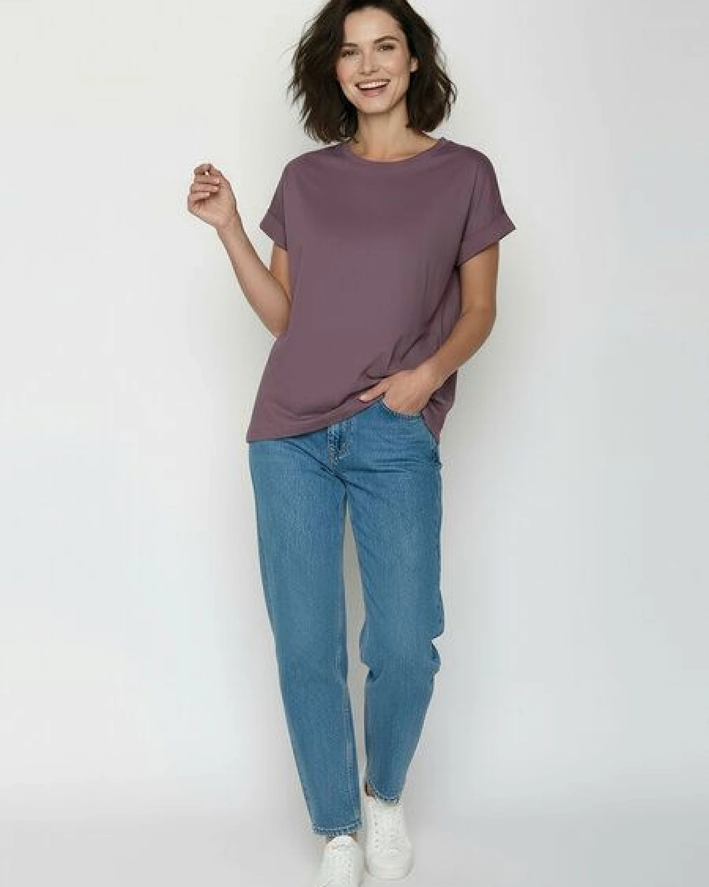 GREENBOMB Basic Loony - Sportliches T-Shirt aus Bio-Baumwolle mit Rollup Sleeve / GOTS / Fair & Vegan – Ansicht 3