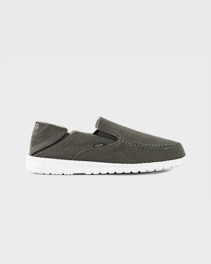 8000Kicks SunSlide Hanf-Slipper in Dunkelgrün