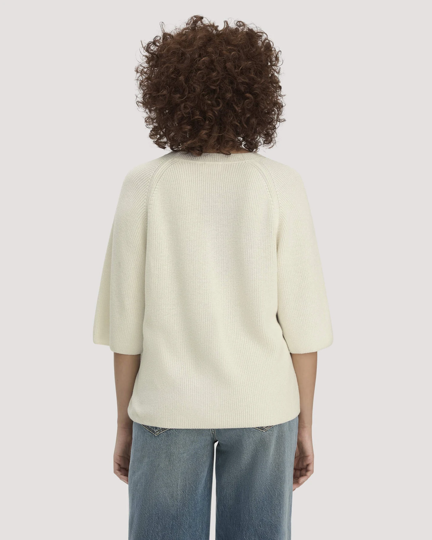 hessnatur Damen Strick Pullover Relaxed aus Bio-Baumwolle - beige - Größe S – Ansicht 3