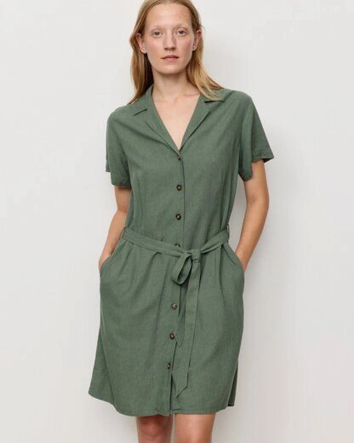Damen Kleid aus Leinen und LENZING ECOVERO Viskose Mix - YUCCA - recolution – Ansicht 3