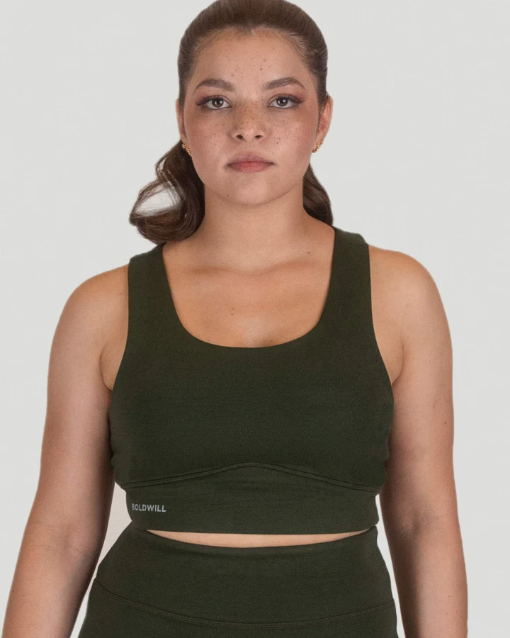 Boldwill Damen vegan Sport-Bh In Tannengrün