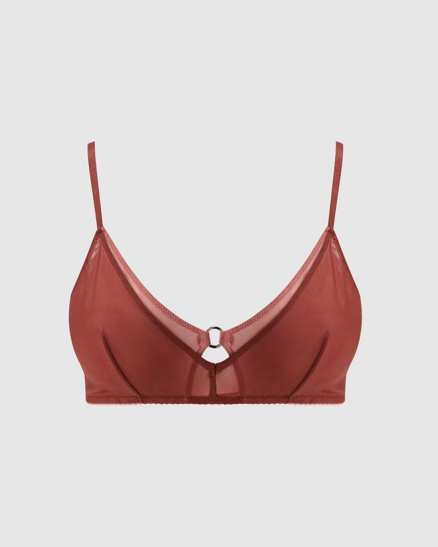 Understatement Damen vegan Bralette Aus Netzstoff Mit Doppeltem Dreieck Und Rost – Ansicht 2