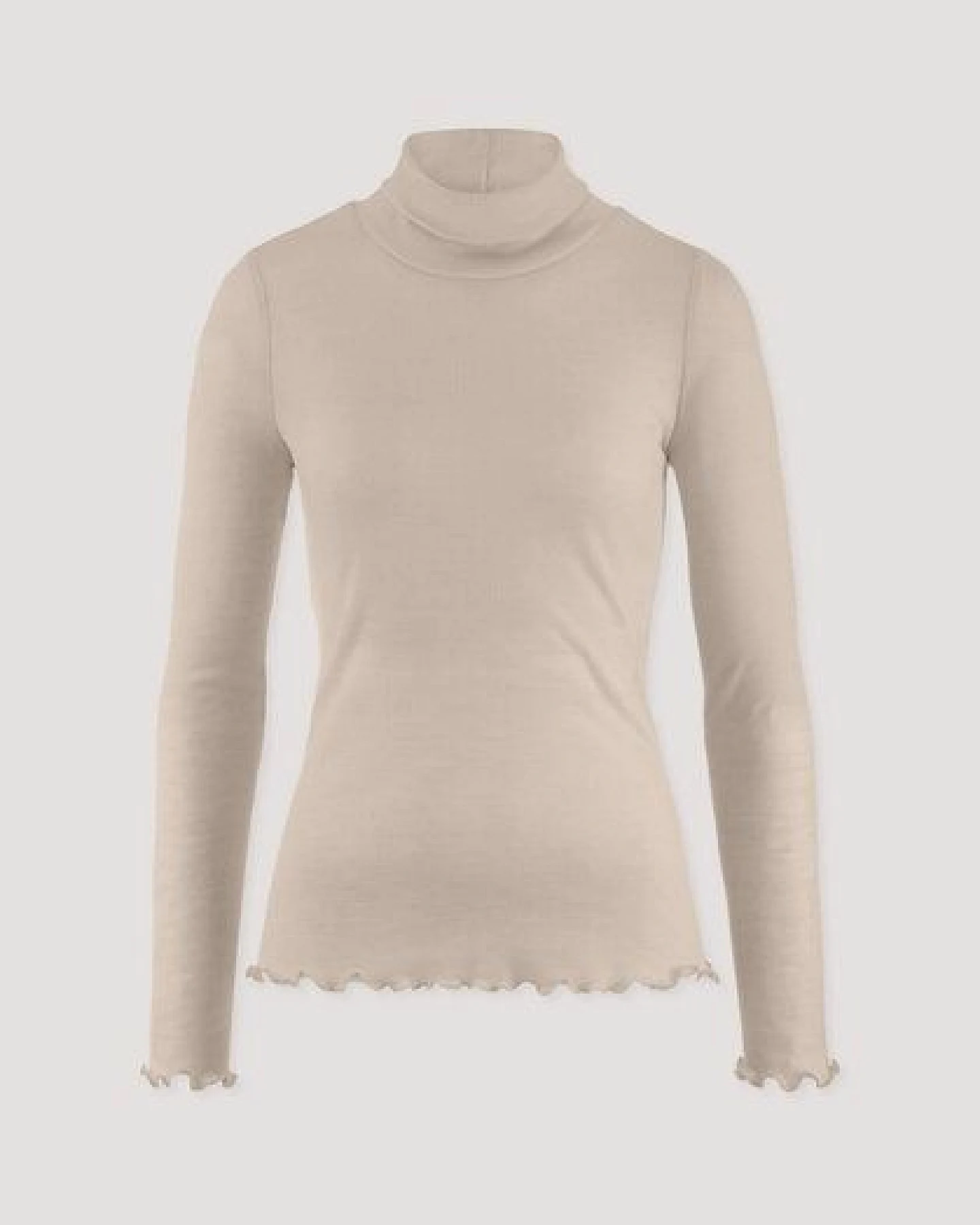 hessnatur Longsleeve mit Rollkragen Fitted WARM TOUCH aus Bio-Merinowolle und TENCEL Lyocell – Ansicht 3