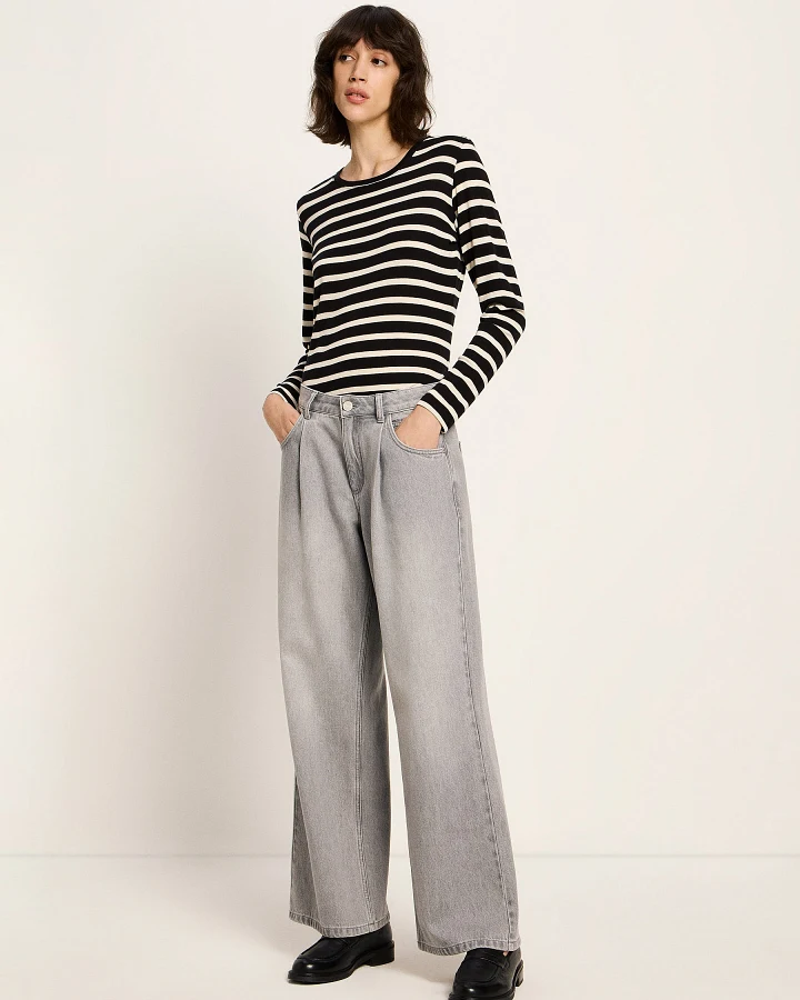 Marlenejeans mit Bundfalte (GOTS)