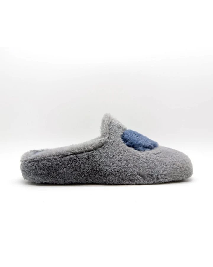 thies Damen vegan Hausschuhe Rec Heart Grau