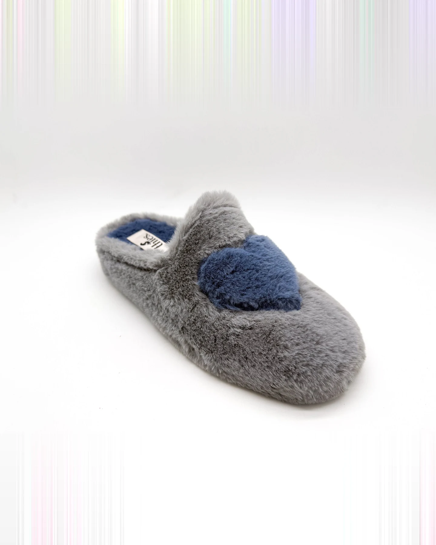 thies Damen vegan Hausschuhe Rec Heart Grau – Ansicht 2