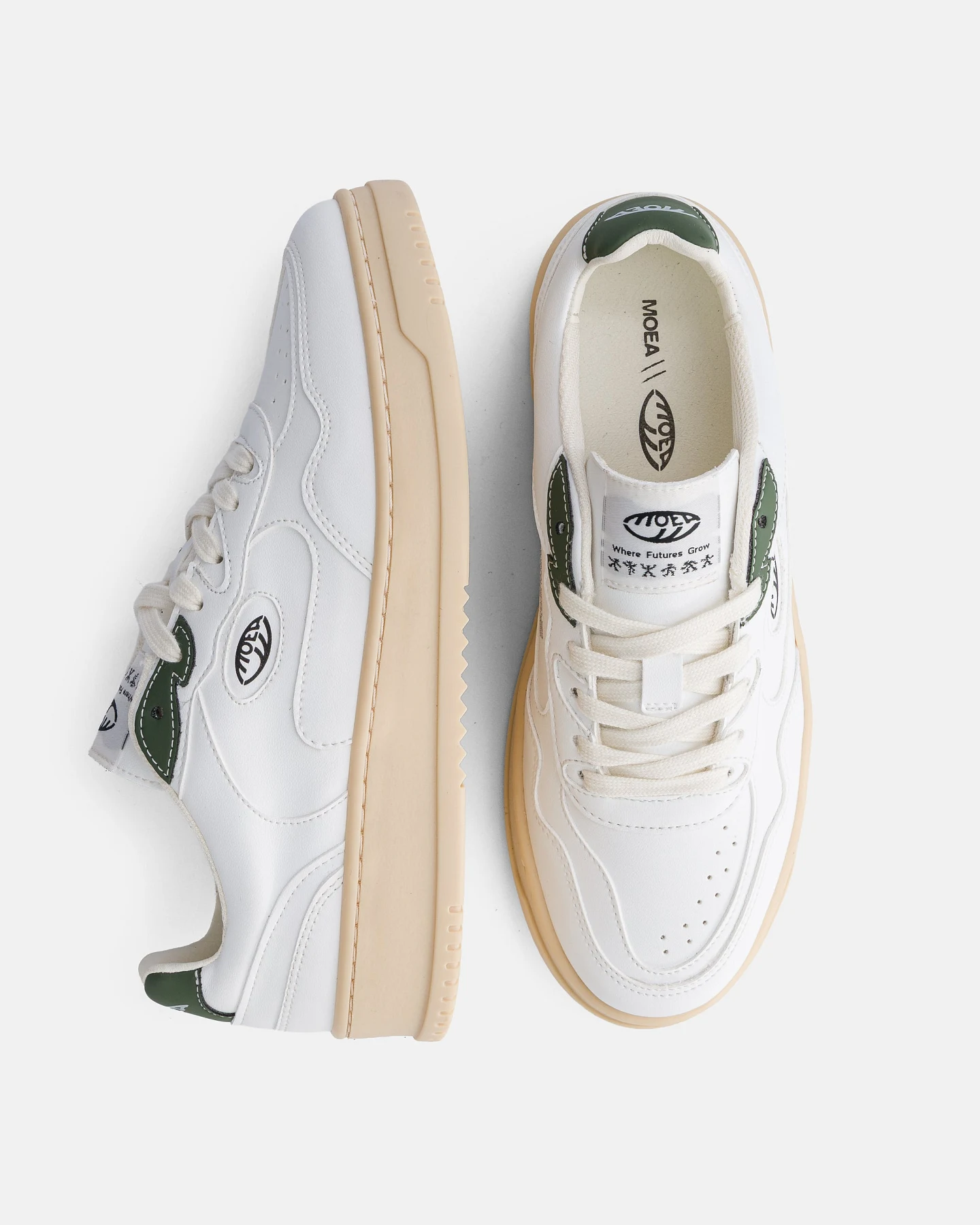 MoEa Herren vegan Sneaker Canyon Weiß/ Grün – Ansicht 2