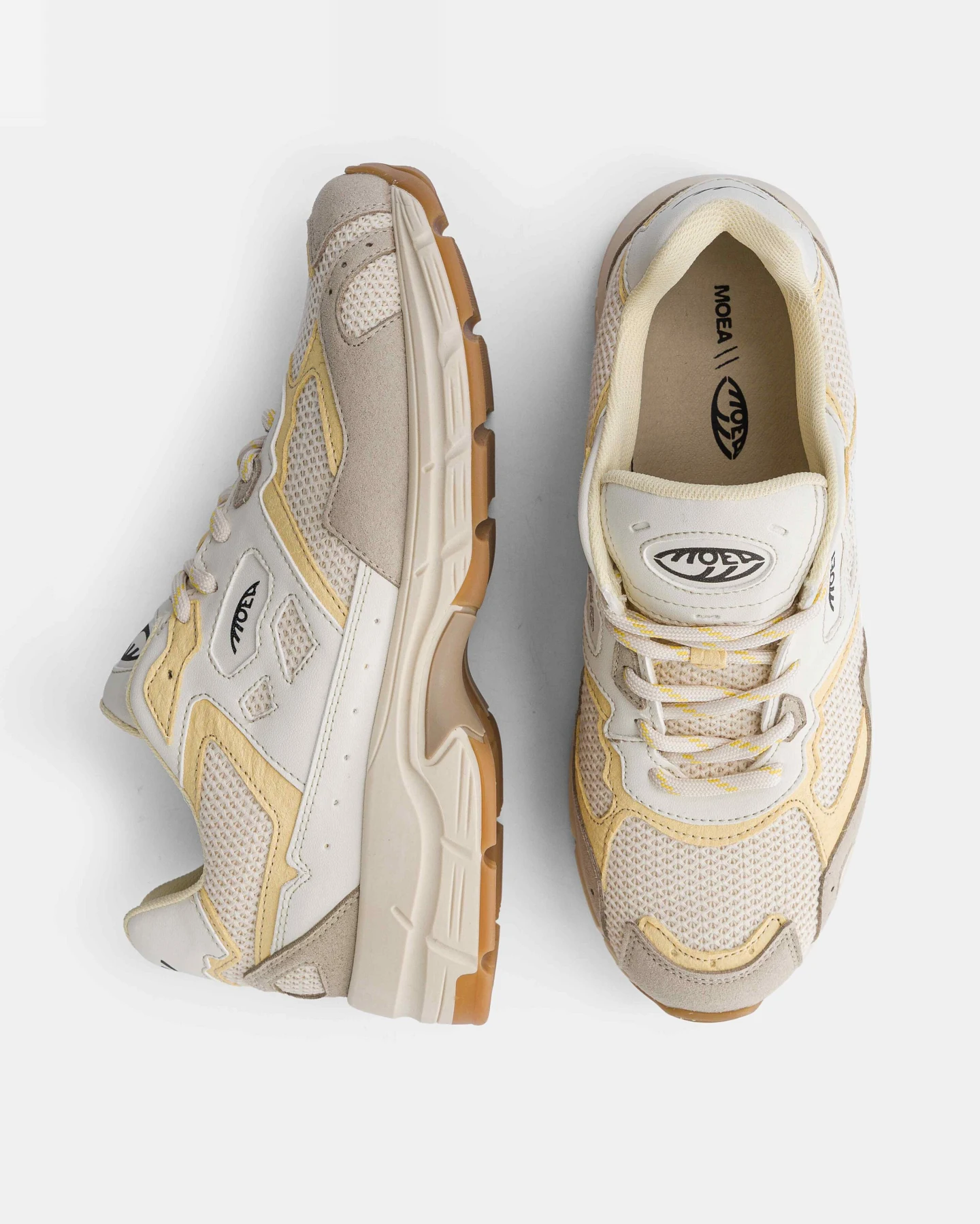 MoEa Herren vegan Sneaker Rush Beige & Gelbe Ananas – Ansicht 2