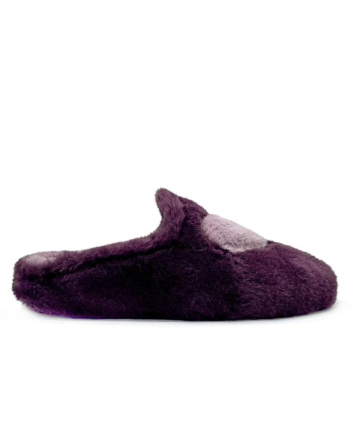 thies Damen vegan Hausschuhe Rec Heart Bordeaux/Pink