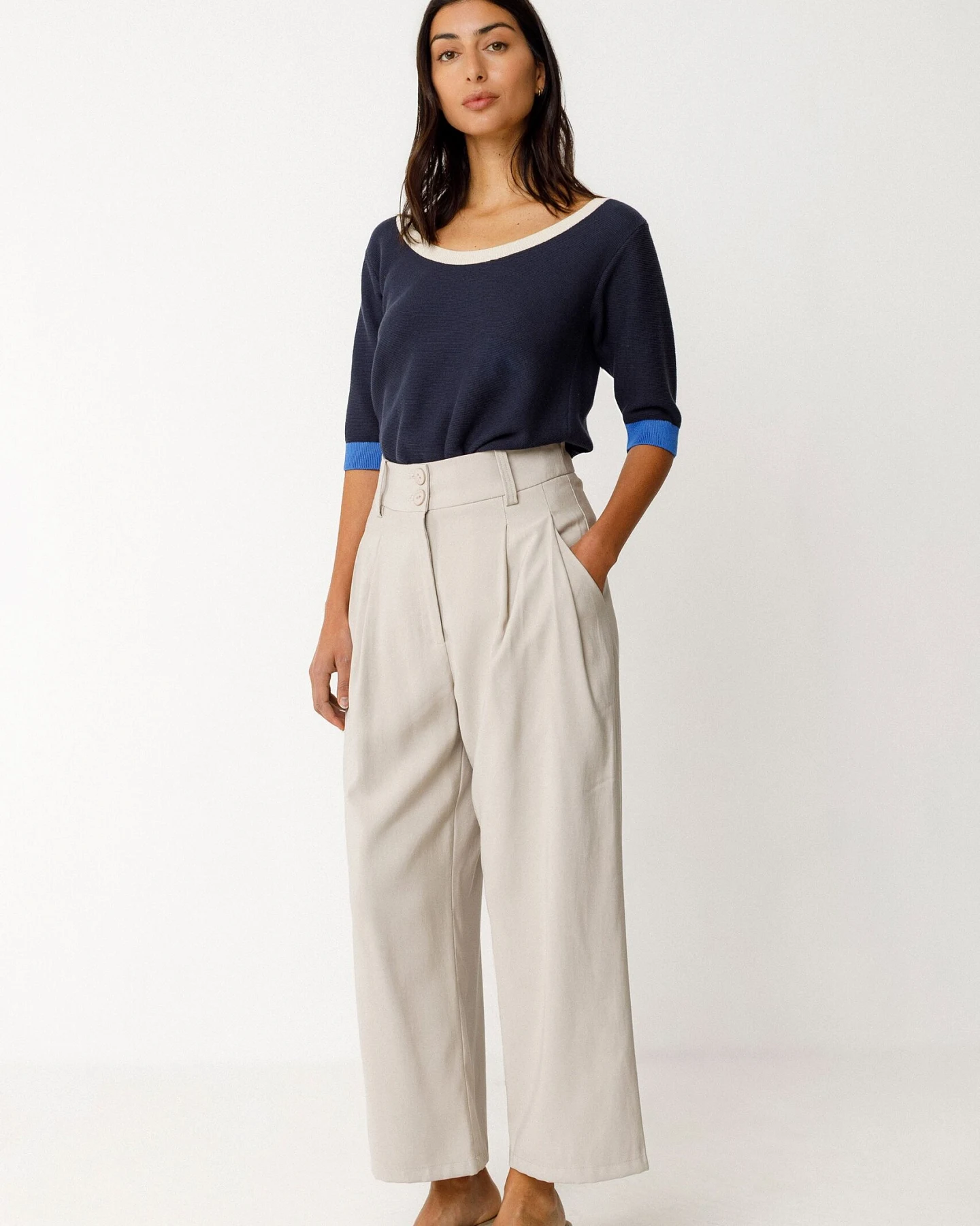 SKFK Damen vegan Hose Esti Beige – Ansicht 2