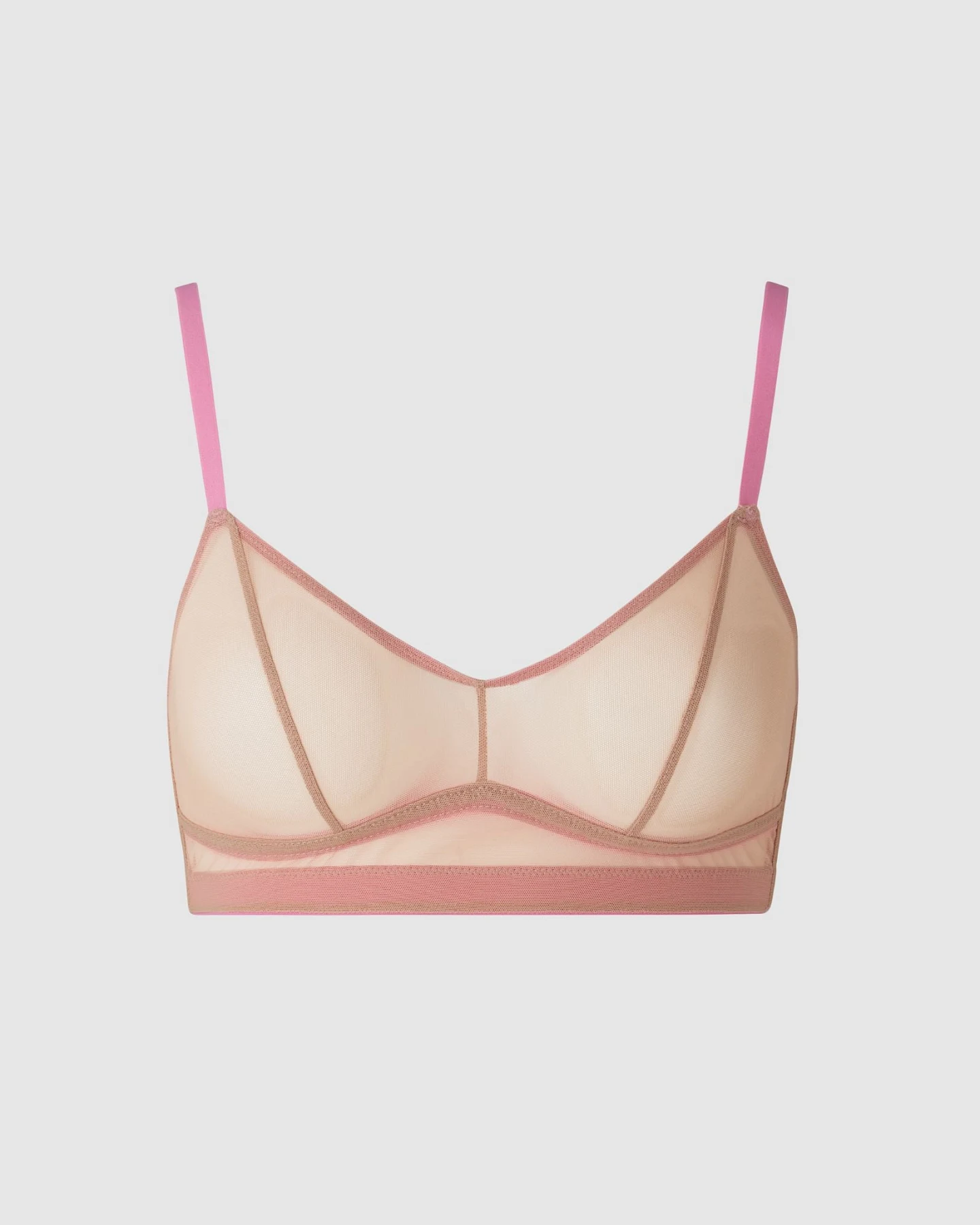 Understatement Damen vegan Bralette Balconette Mesh Warm/Candy Pink – Ansicht 2