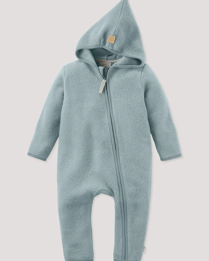 hessnatur Baby Fleece Overall aus Bio-Baumwolle - blau - Größe 50/56