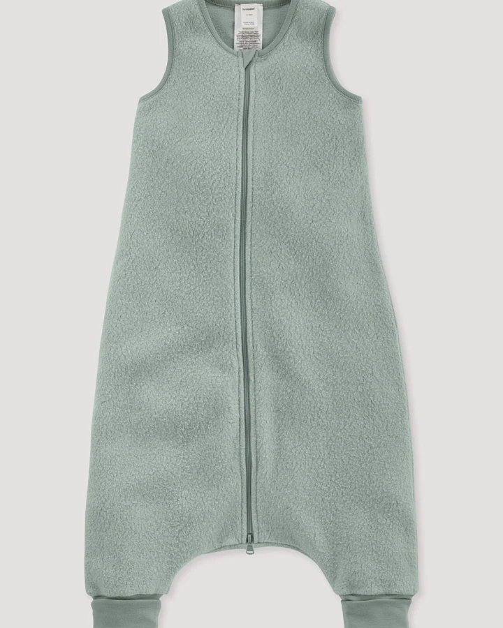 hessnatur Baby Fleece Schlafsack aus Bio-Baumwolle - grün - Größe 82cm