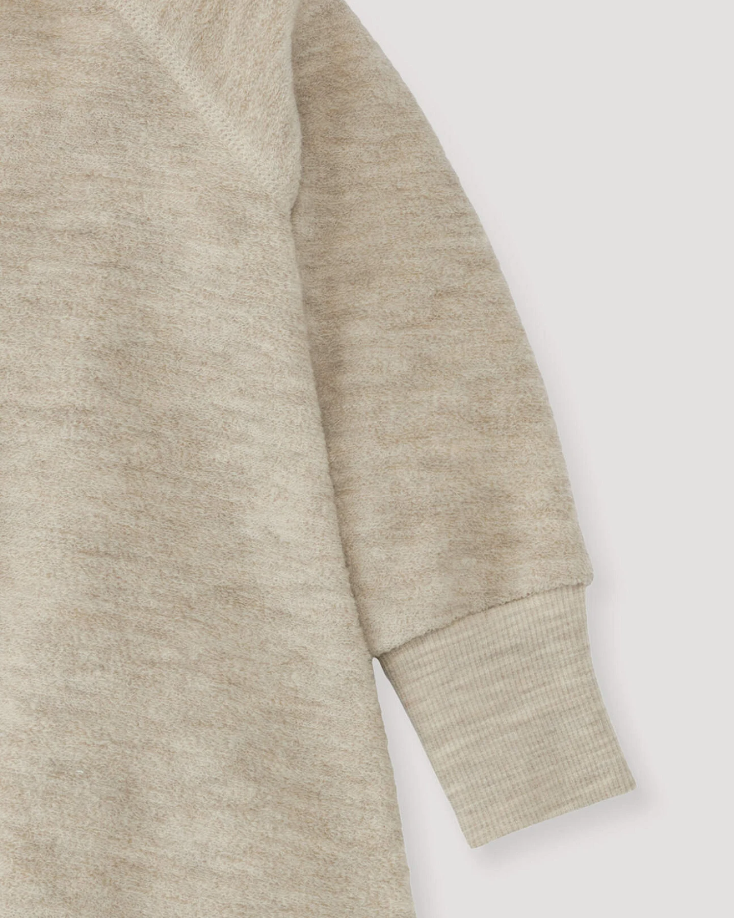 hessnatur Baby Wollfrottee Schlafsack aus Bio-Merinowolle - beige - Größe 58cm – Ansicht 3