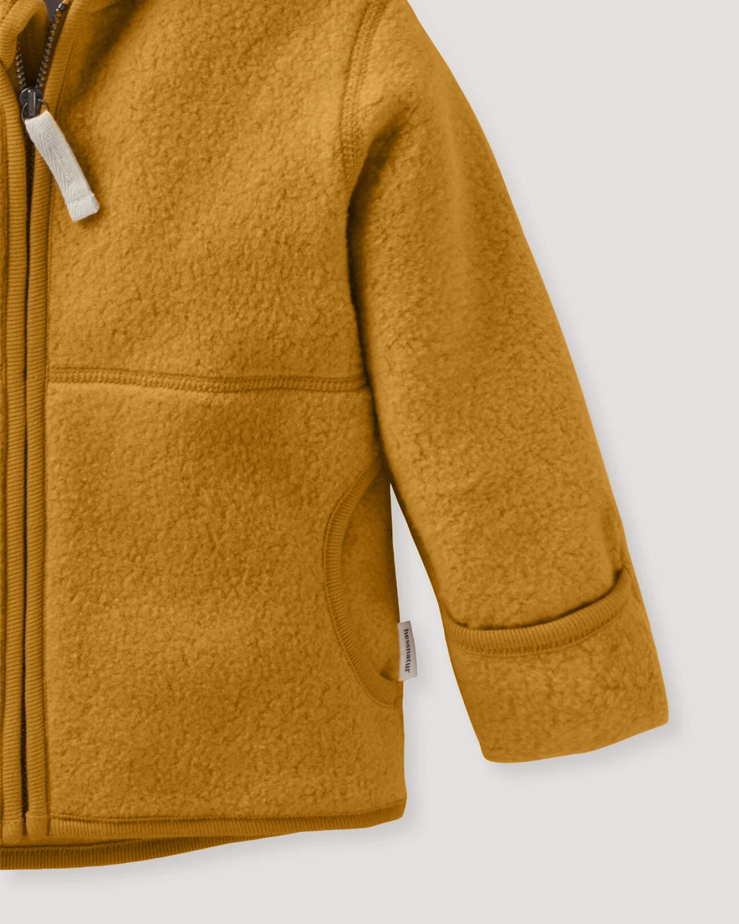 hessnatur Baby Fleece Jacke aus Bio-Baumwolle - orange - Größe 62/68 – Ansicht 3