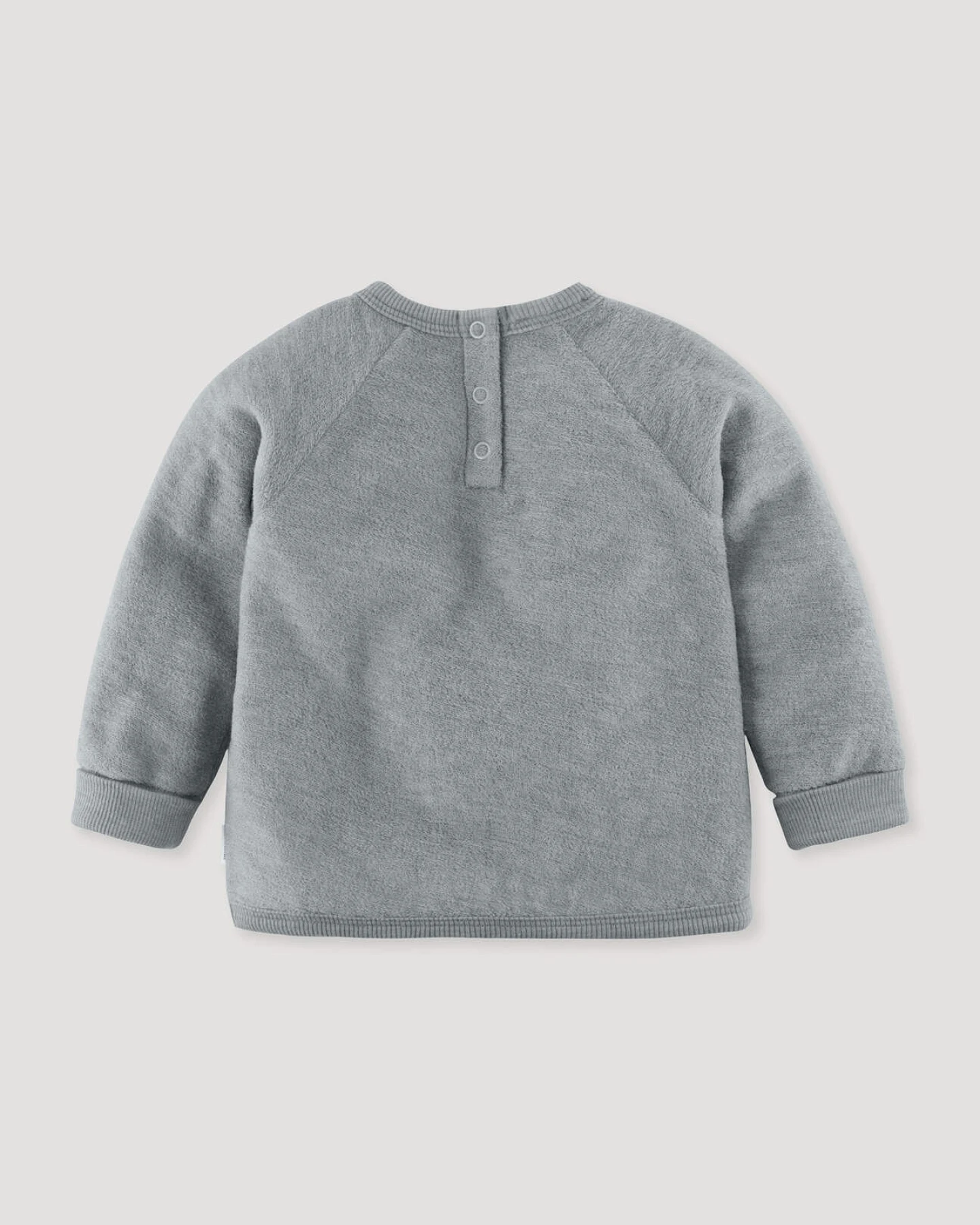 hessnatur Baby Wollfrottee Sweatshirt Raglan aus Bio-Merinowolle - blau - Größe 74/80 – Ansicht 2
