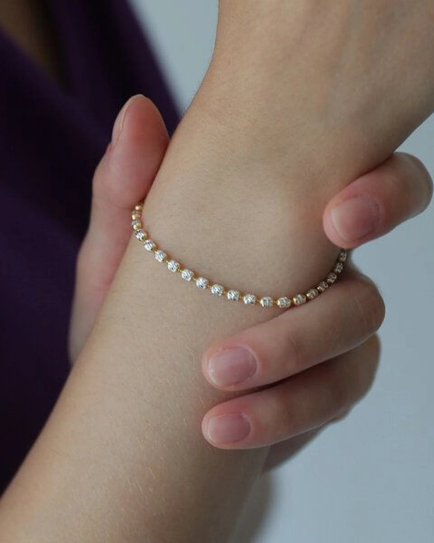 BELLYBIRD Jewellery Armband - Glitzerkette, 925 Sterlingsilber, vergoldet – Ansicht 2