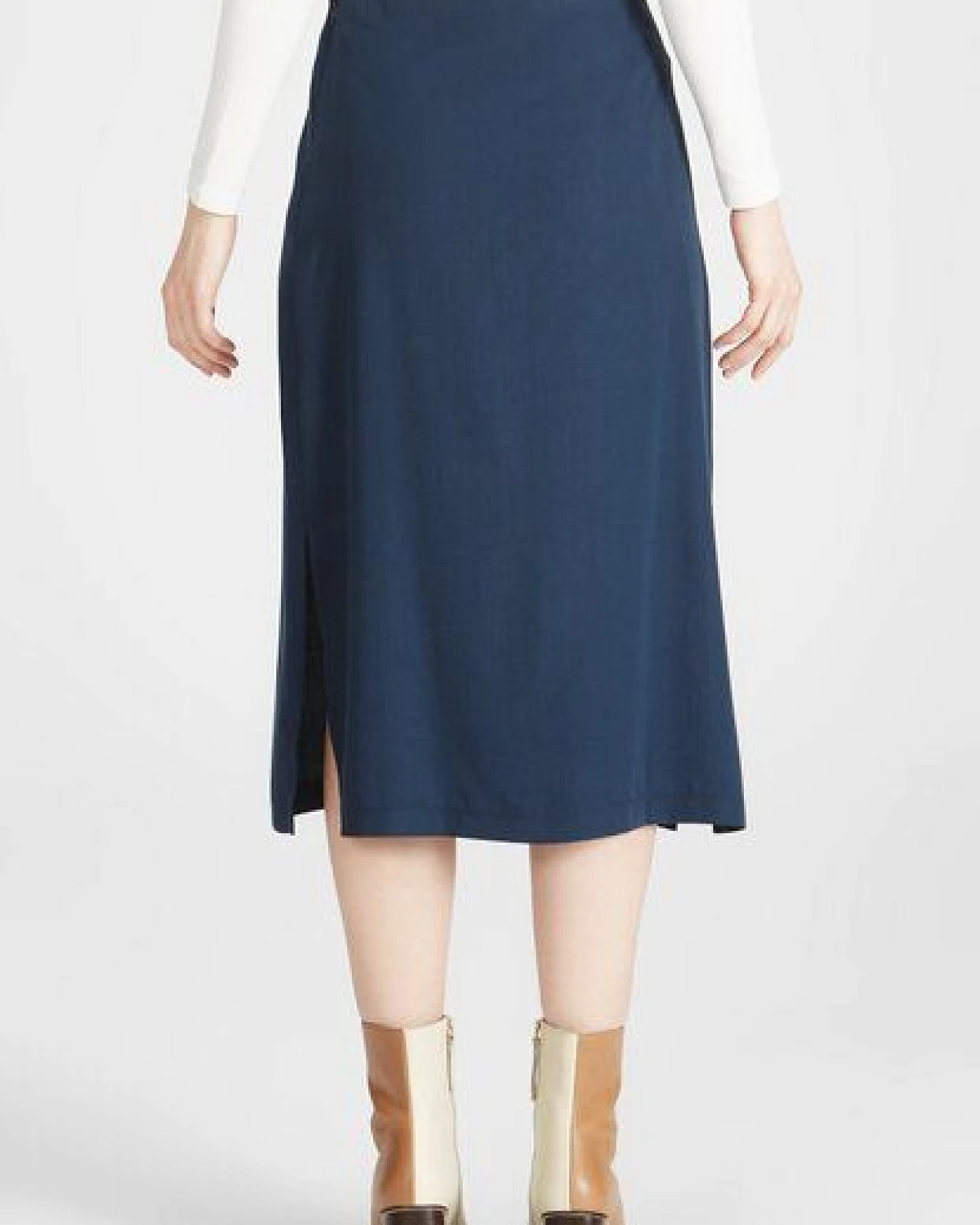 Givn Berlin Midirock VALENTINA aus TENCEL REFIBRA Lyocell - Midnight Blue (Refibra) – Ansicht 3