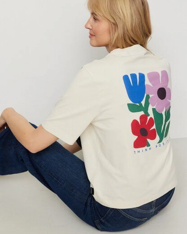 Damen T-Shirt aus Bio-Baumwolle - AZOLLA THINK POSITIVE - recolution