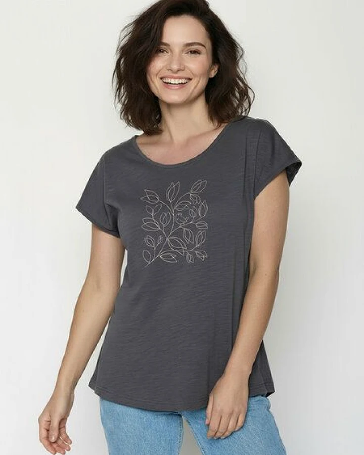 GREENBOMB Leafline Cool - Lässiges T-Shirt aus Bio-Baumwolle / hochwertiger Print / GOTS / Fair & Vegan