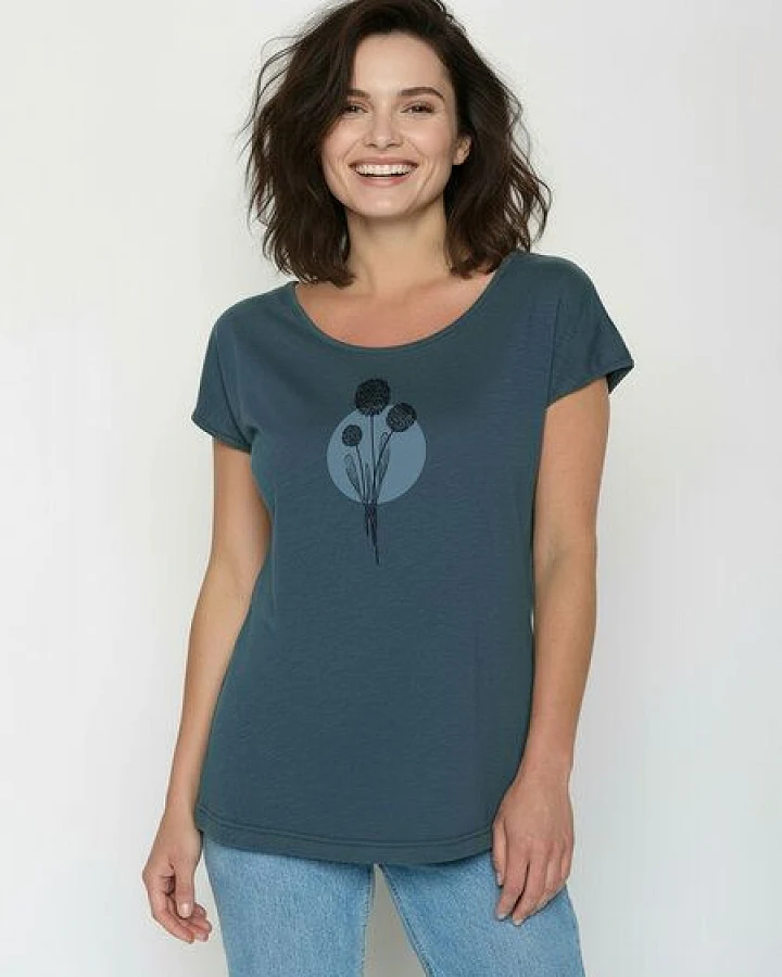 GREENBOMB Nature Allium Cool - Lässiges T-Shirt aus Bio-Baumwolle / hochwertiger Print / GOTS / Fair & Vegan
