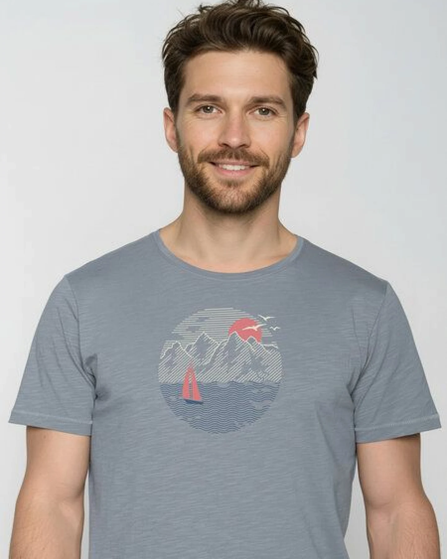 GREENBOMB Sail Circle Spice - Sportliches T-Shirt aus Bio-Baumwolle / hochwertiger Print / GOTS / Fair & Vegan – Ansicht 2