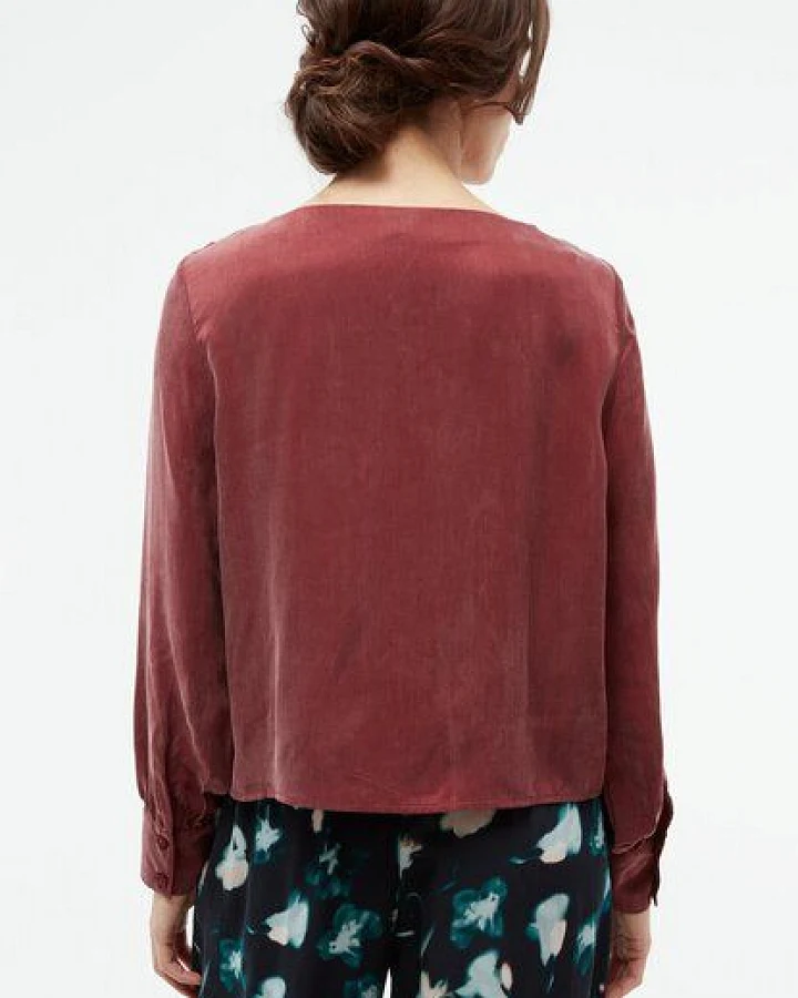 Givn Berlin Bluse GBSHIRIN aus Cupro (Bemberg) mit Wasserfallausschnitt