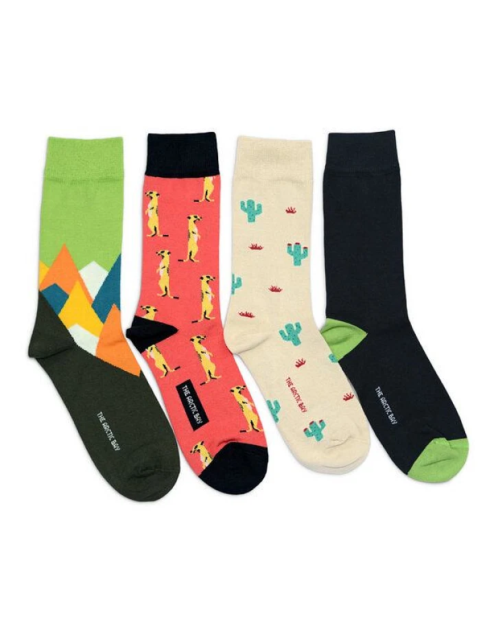 The Arctic Bay Socken 4er-Pack aus Bio-Baumwolle – Jangwa Edition – Doppelfadig, Nachhaltig & Fair Hergestellt