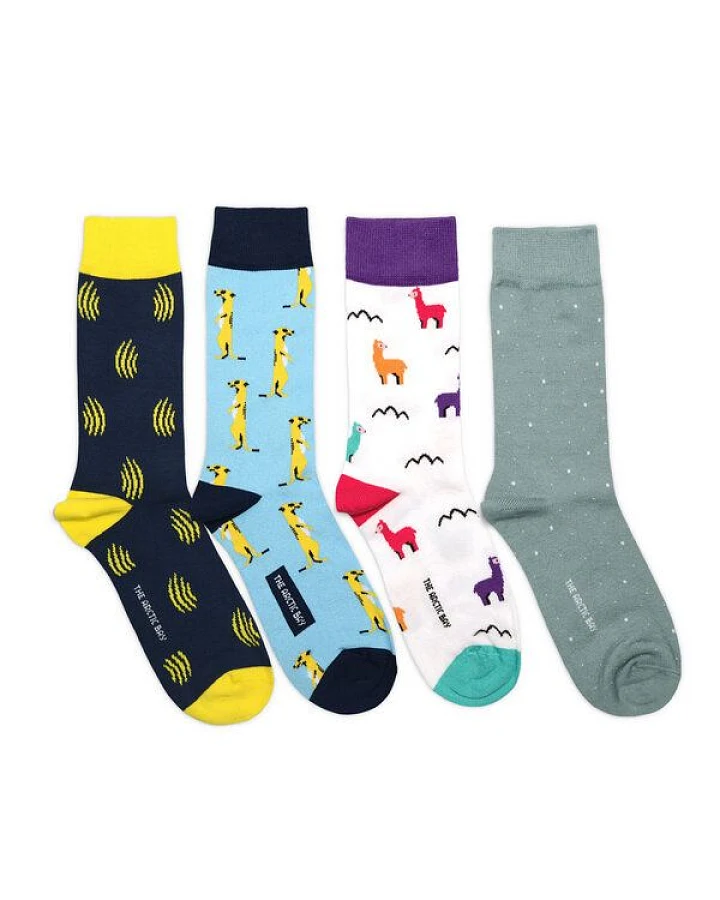 The Arctic Bay Socken 4er-Pack aus Bio-Baumwolle – Orun Edition – Doppelfadig, Nachhaltig & Fair Hergestellt