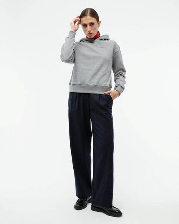 Givn Berlin Cropped Sweater GBJESSA (Logo) aus Bio-Baumwolle - Grey Melange