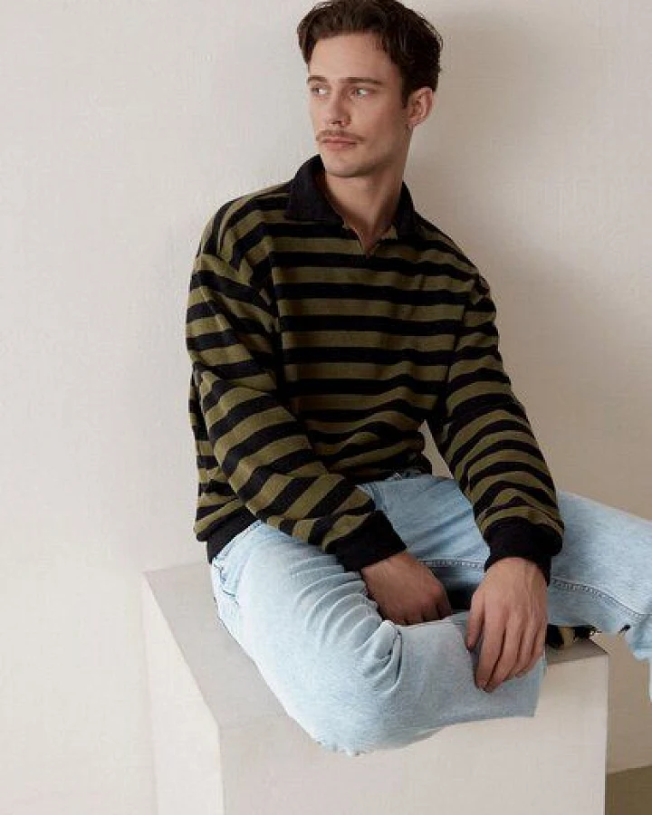 Givn Berlin Gestreifter Sweater GBBELA aus recycelter Baumwolle mit Kragen