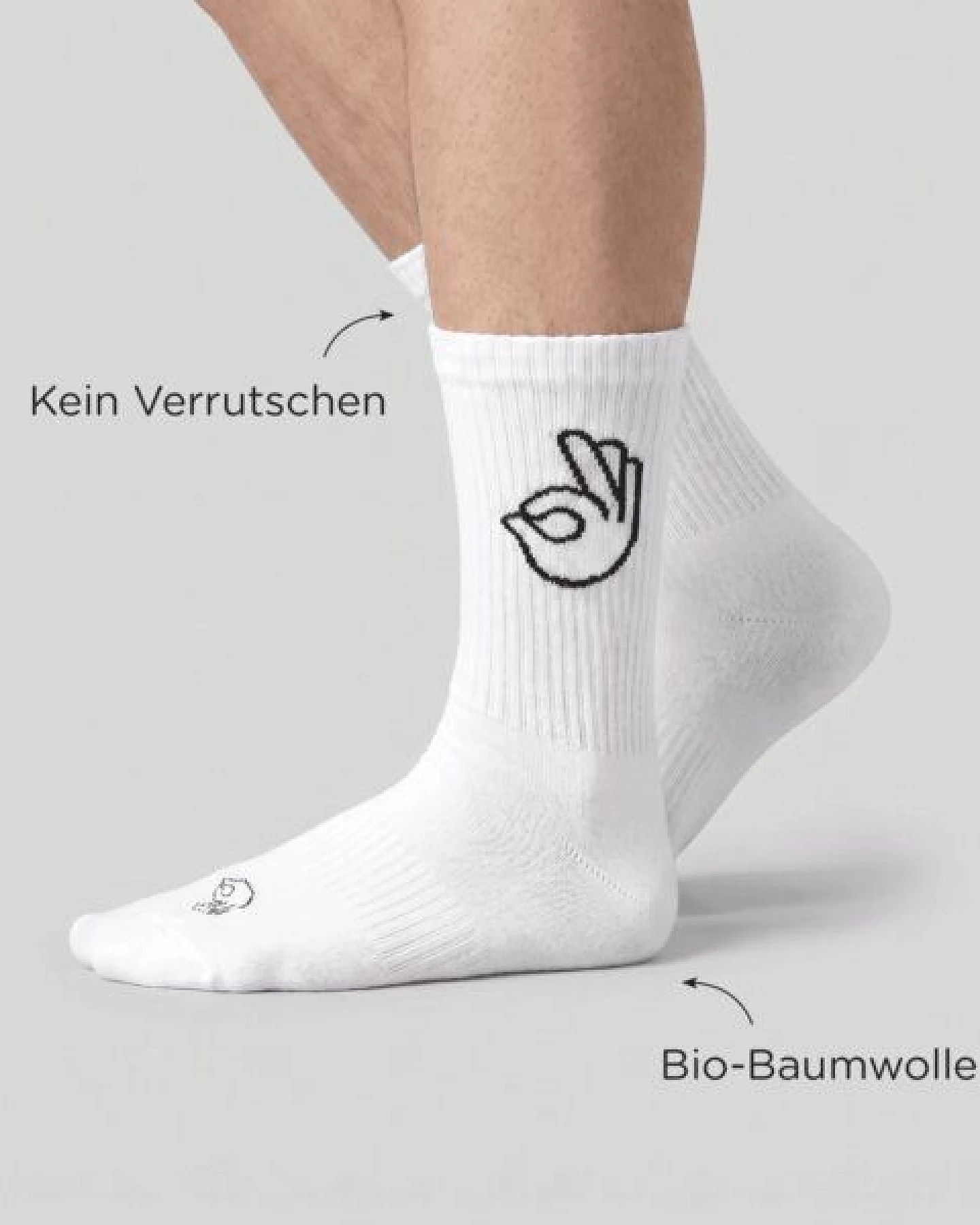 FYNGERS Sportsocken F*ck You / Peace / Rock'n'Roll / Hang Loose / OK – Bio-Baumwolle – Fair produziert in Portugal – Ansicht 3