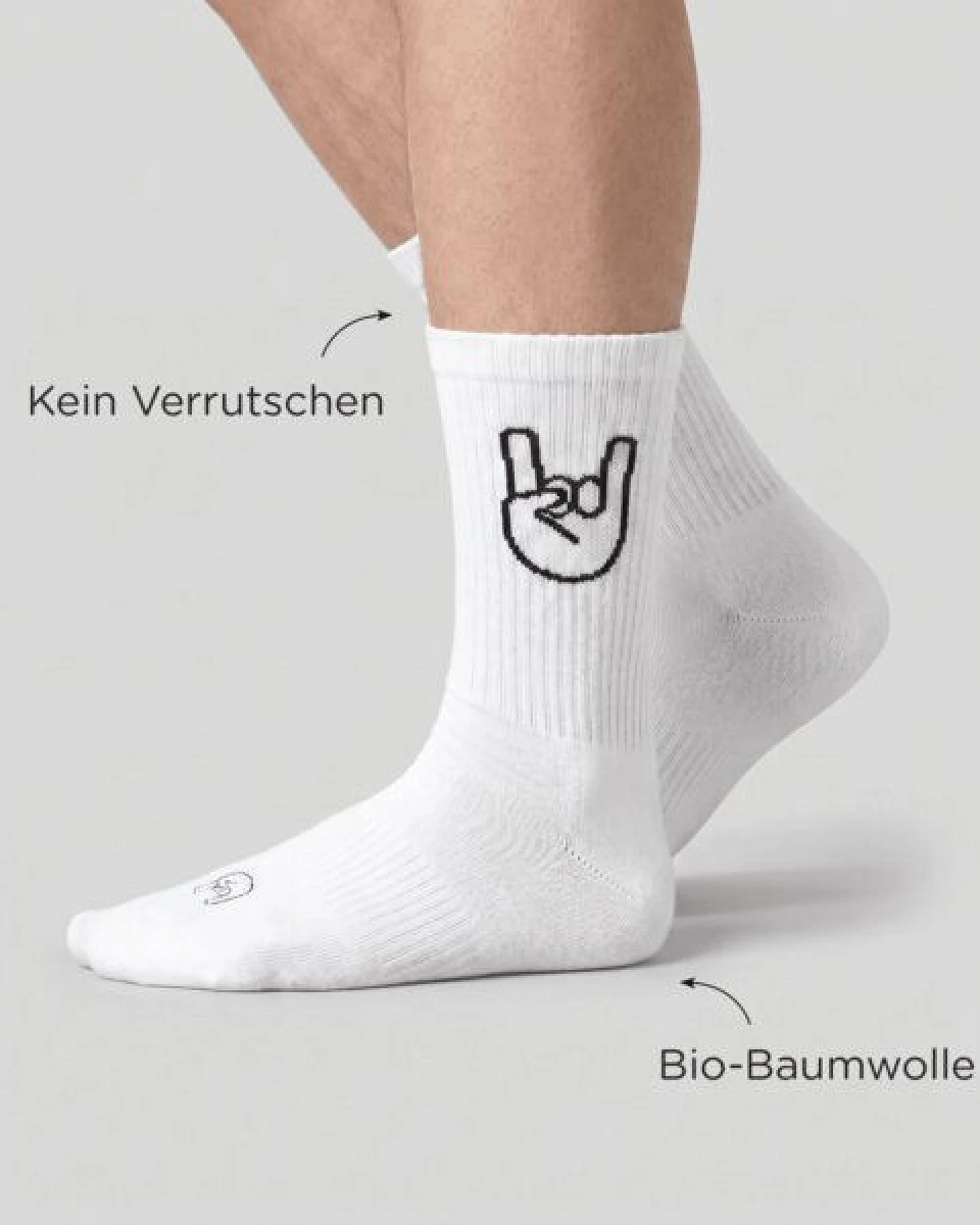 FYNGERS Sportsocken F*ck You / Peace / Rock'n'Roll / Hang Loose / OK – Bio-Baumwolle – Fair produziert in Portugal – Ansicht 3