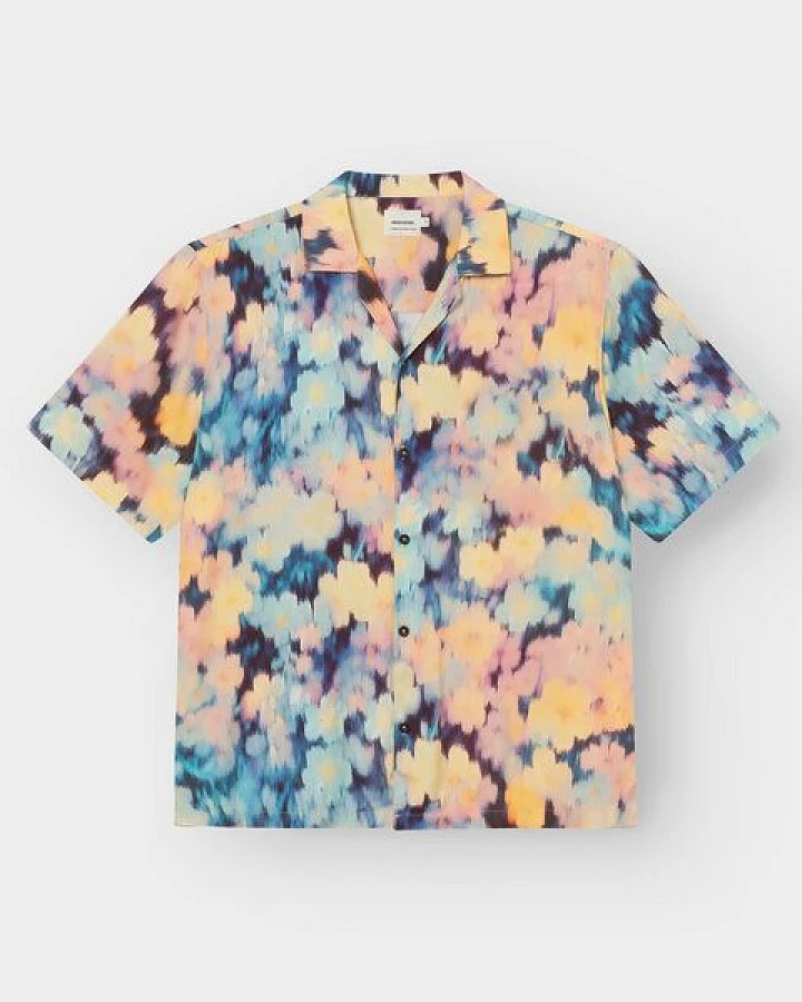 DEDICATED Hemd Marstrand mit Ikat Field‑Print Blumenmuster
