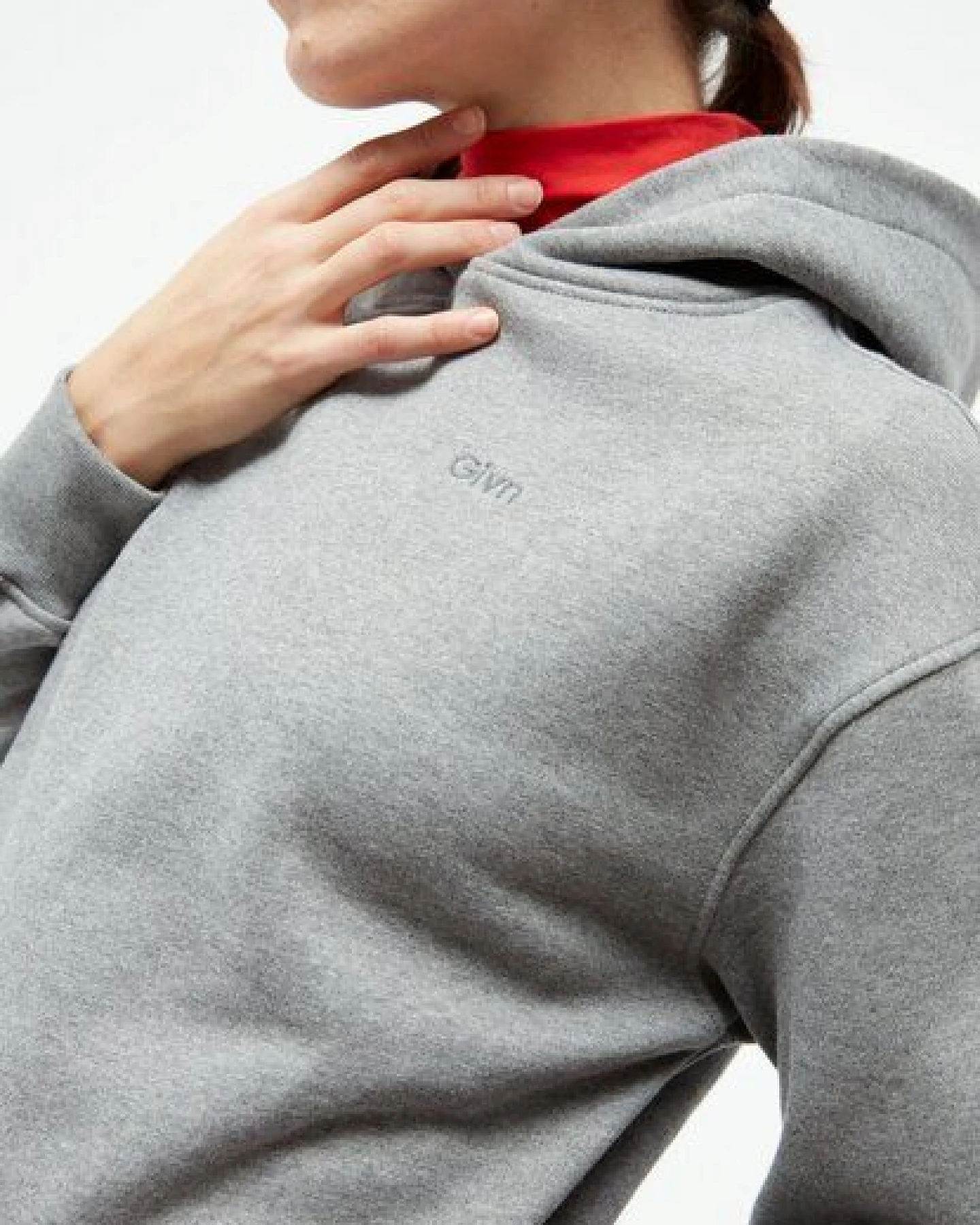 Givn Berlin Cropped Sweater GBJESSA (Logo) aus Bio-Baumwolle - Grey Melange – Ansicht 4