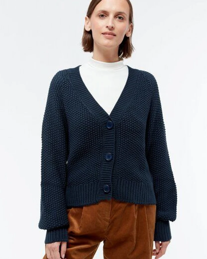 Givn Berlin Strickcardigan GBNELE relaxed Fit aus Bio-Baumwolle mit Struktur