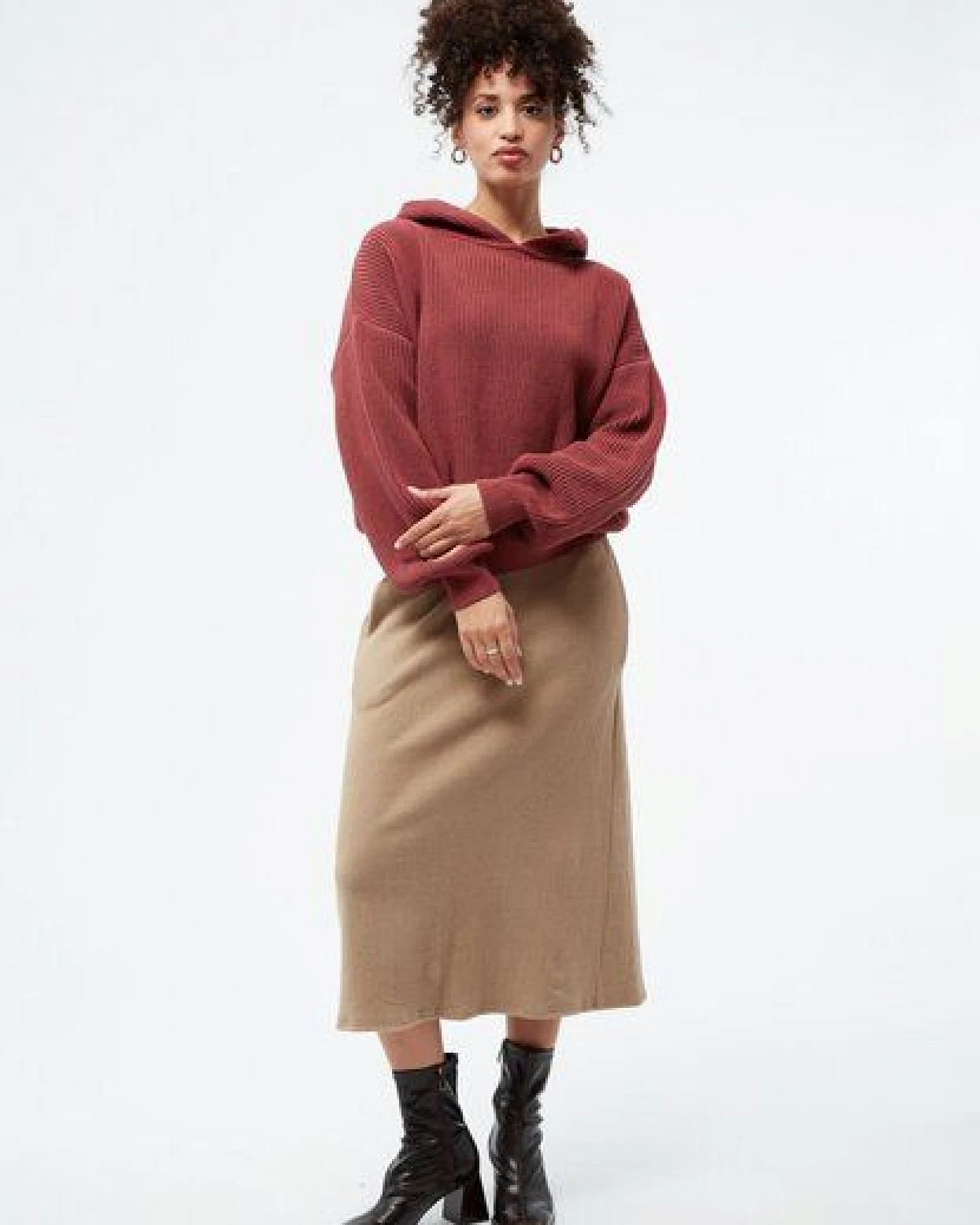 Givn Berlin Strickpullover GBMARIELLA relaxed Fit aus Bio-Baumwolle mit Kaputze – Ansicht 2